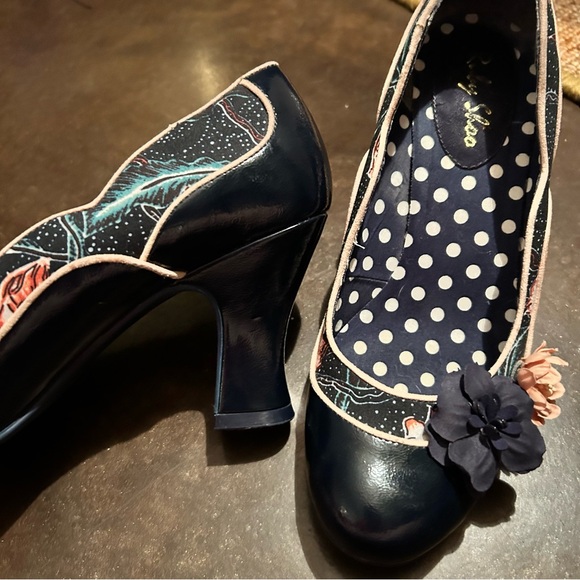 Ruby shoo- “viola” size 9 blue flower and feather heels - Picture 11 of 15